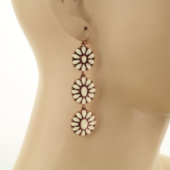 Southwestern Concho Magnesite Epoxy Earrings - Picture 3 of 3